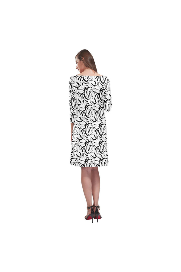 Brush Strokes Rhea Loose Round Neck Dress - Objet D'Art