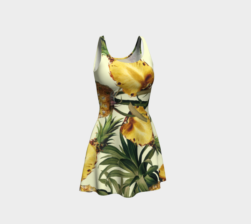 Pineapple Print Flare Dress - Objet D'Art