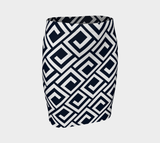 Greek Key Fitted Skirt - Objet D'Art
