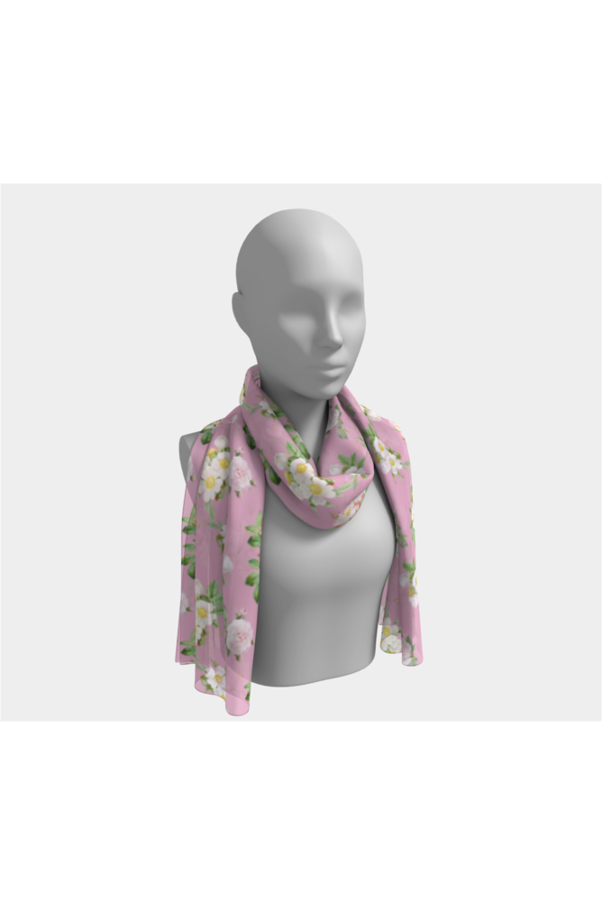 Pressed Rose Floral Long Scarf - Objet D'Art