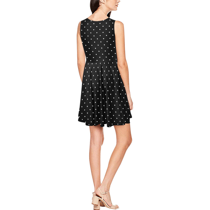 wb polka dot Thea Sleeveless Skater Dress(Model D19) - Objet D'Art