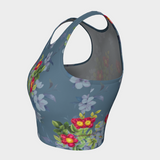 Floral Gray Athletic Top - Objet D'Art