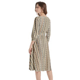 Boat Neck Belted Flared Dress - Objet D'Art