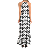 Ruffle Hem Halter Neck Maxi Dress - Objet D'Art