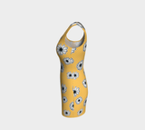 Floral Polka Dot Bodycon Dress - Objet D'Art