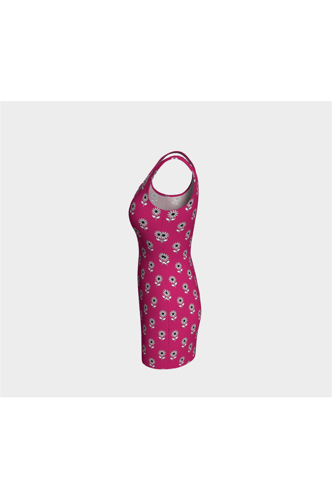 Peacock Pink Floral Bodycon Dress - Objet D'Art