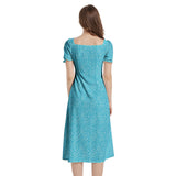 Puff Sleeve Split Thigh Midi Dress - Objet D'Art