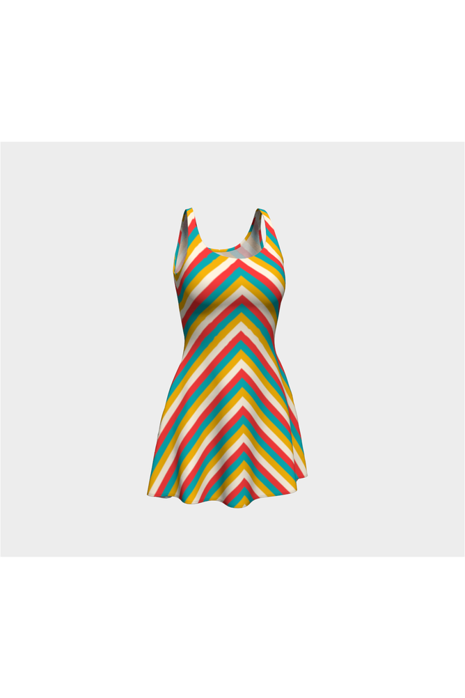 Chevron Chic Flare Dress - Objet D'Art Online Retail Store