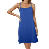 barbados blue Drawstring Neck Sleeveless Dress (Model D68) - Objet D'Art