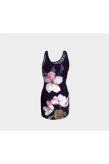 Plum Floral Bodycon Dress - Objet D'Art