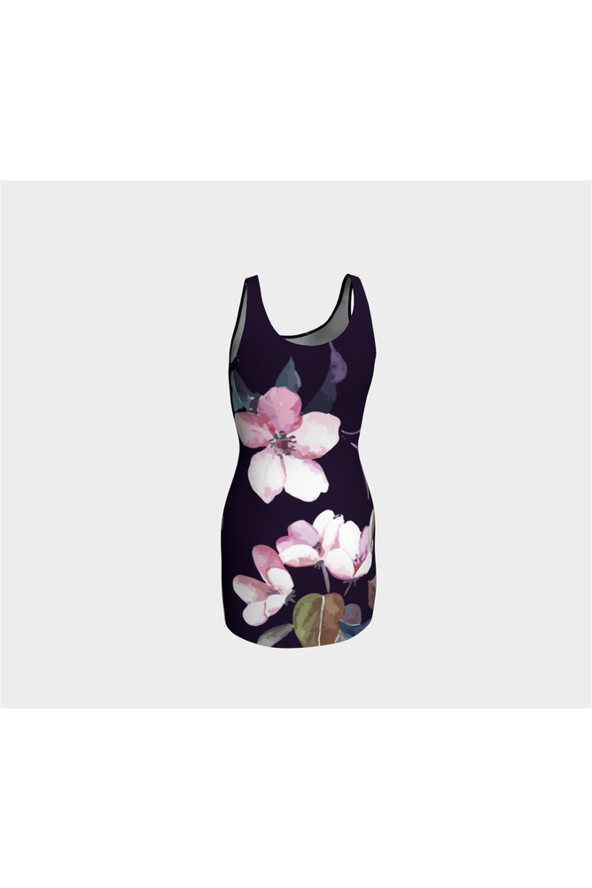 Plum Floral Bodycon Dress - Objet D'Art