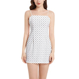 Heart Print Sleeveless Square Neckline Spaghetti Strap Mini Dress - Objet D'Art