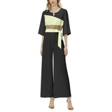 Dolman Sleeve Belted Wide Leg Jumpsuit - Objet D'Art