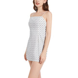 Heart Print Sleeveless Square Neckline Spaghetti Strap Mini Dress - Objet D'Art