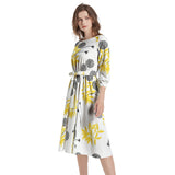 Compliments of the Season Boat Neck Belted Flared Dress - Objet D'Art