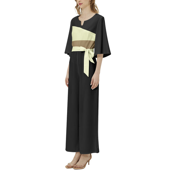 Dolman Sleeve Belted Wide Leg Jumpsuit - Objet D'Art