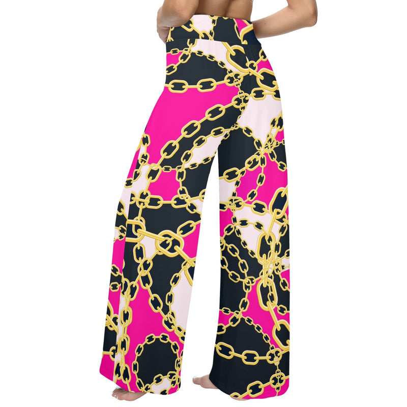 chained up 2 Women's Wide Leg Lounge Pants (Model L77)