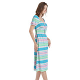 Puff Sleeve Split Thigh Midi Dress - Objet D'Art