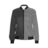 line to line print 10A All Over Print Bomber Jacket for Women (Model H36) - Objet D'Art