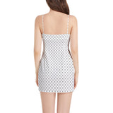 Heart Print Sleeveless Square Neckline Spaghetti Strap Mini Dress - Objet D'Art