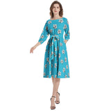 Boat Neck Belted Flared Dress - Objet D'Art