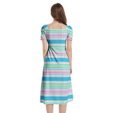 Puff Sleeve Split Thigh Midi Dress - Objet D'Art