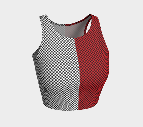 Two Tone Polka Dot Athletic Crop Top - Objet D'Art