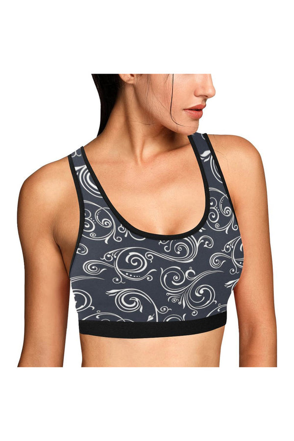 Gray Scroll Sports Bra - Objet D'Art