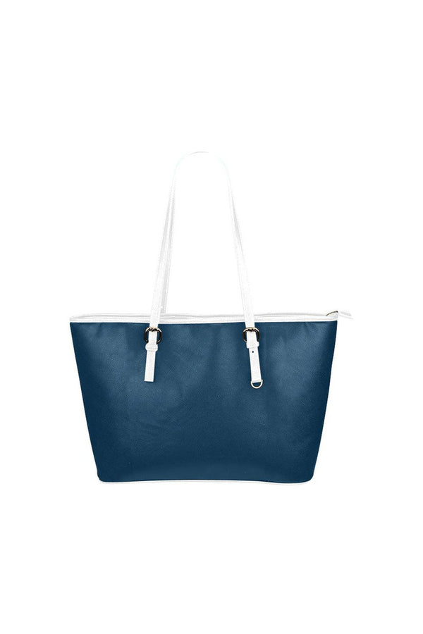 Marine Blue Leather Tote Bag/Small - Objet D'Art