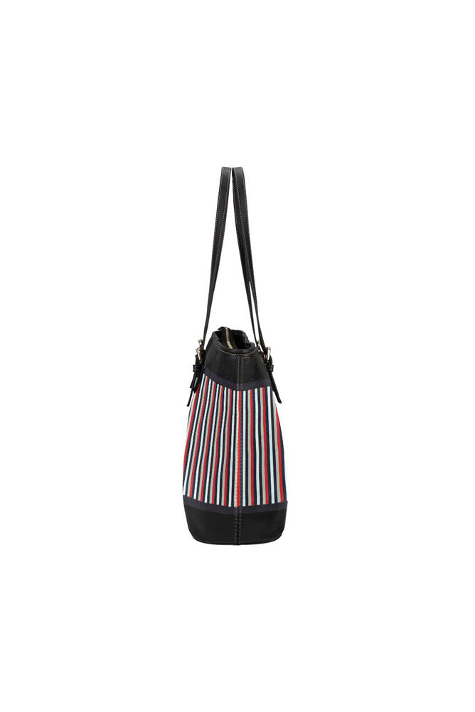 Fancy Striped Leather Tote Bag/Small - Objet D'Art