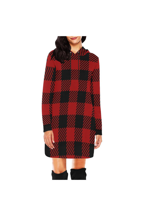 Brick Red Buffalo Plaid Mini Dress - Objet D'Art