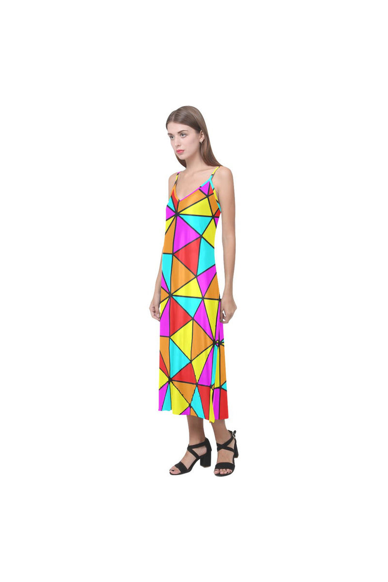 Fiesta V-Neck Open Fork Long Dress - Objet D'Art