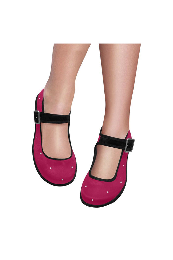 Polka Dots Mila Satin Women's Mary Jane Shoes (Model 4808) - Objet D'Art