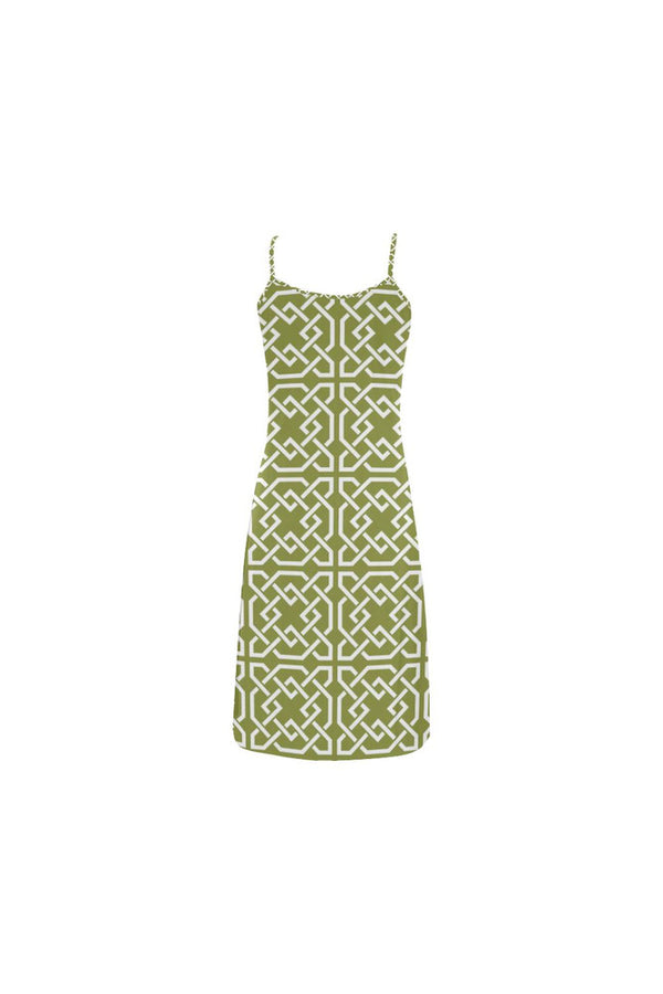 Pepper Green Arabesque D05 BACK Alcestis Slip Dress (Model D05) - Objet D'Art