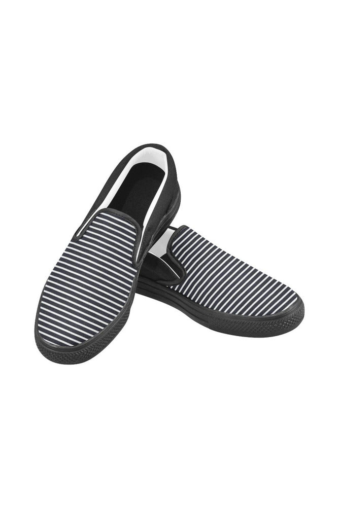 Stripes Men's Slip-on Canvas Shoes (Model 019) - Objet D'Art