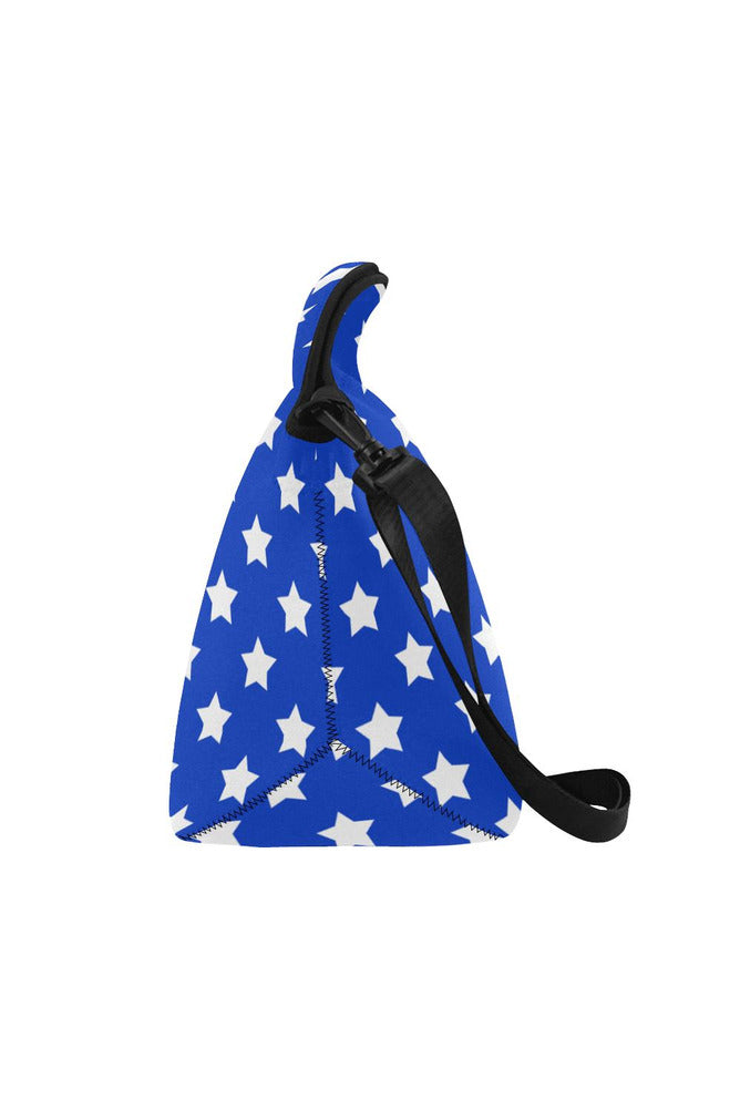 Stars On Blue Neoprene Lunch Bag/Large (Model 1669) - Objet D'Art