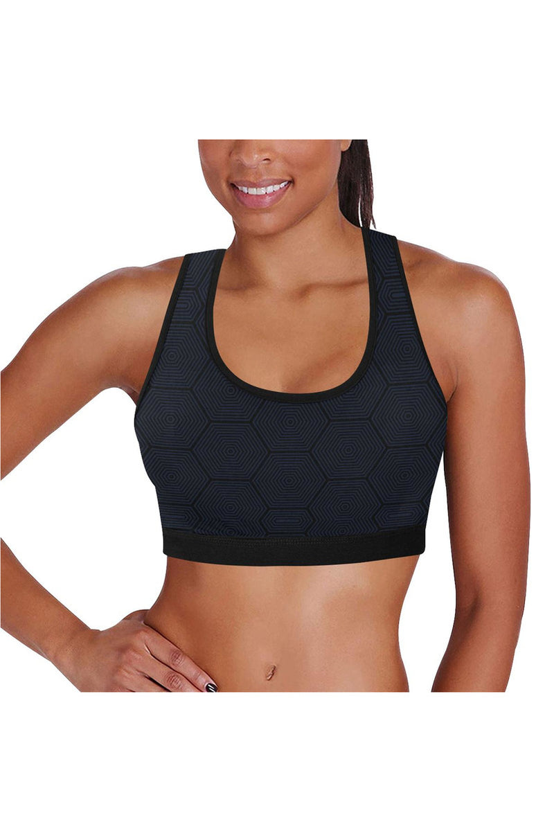 Blue Tessellation  Sports Bra - Objet D'Art