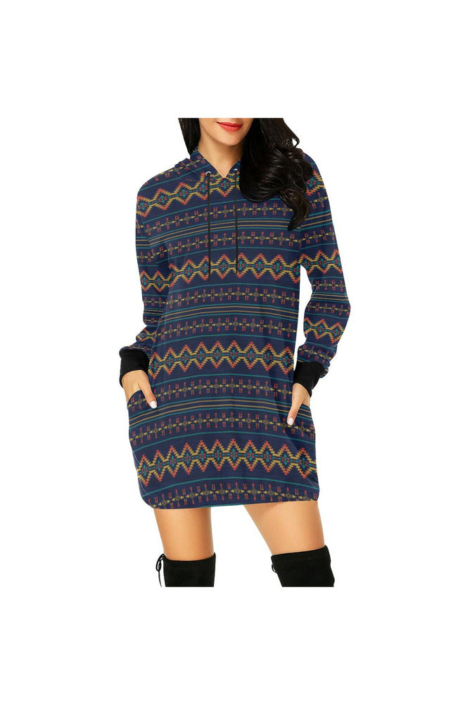 azzie 4a All Over Print Hoodie Mini Dress (Model H27) - Objet D'Art