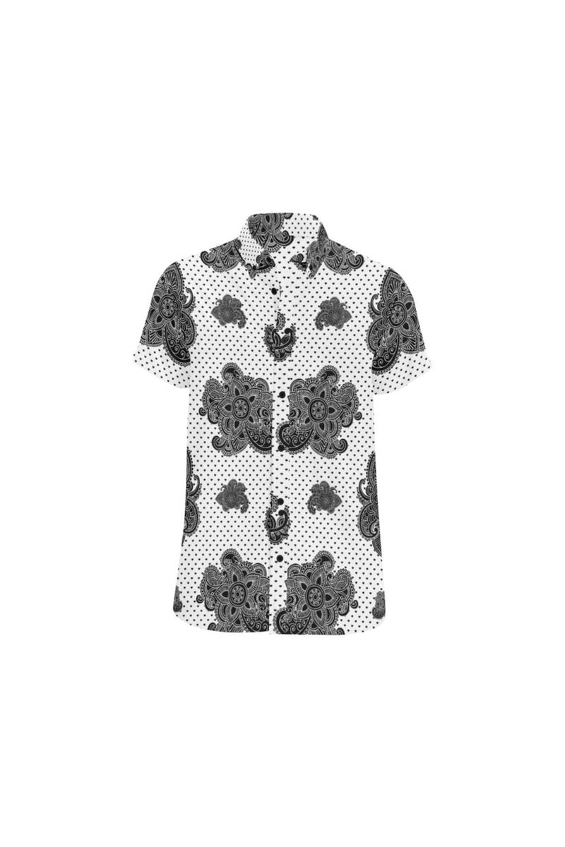 Paisley and Hearts Men's All Over Print Short Sleeve Shirt - Objet D'Art Online Retail Store