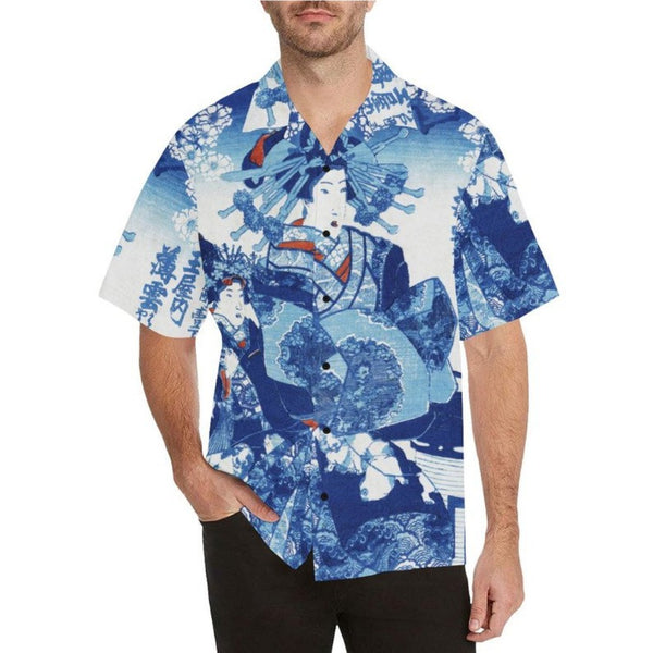 Tamaya uchi Usugumo by Utagawa Kuniyoshi Hawaiian Shirt - Objet D'Art