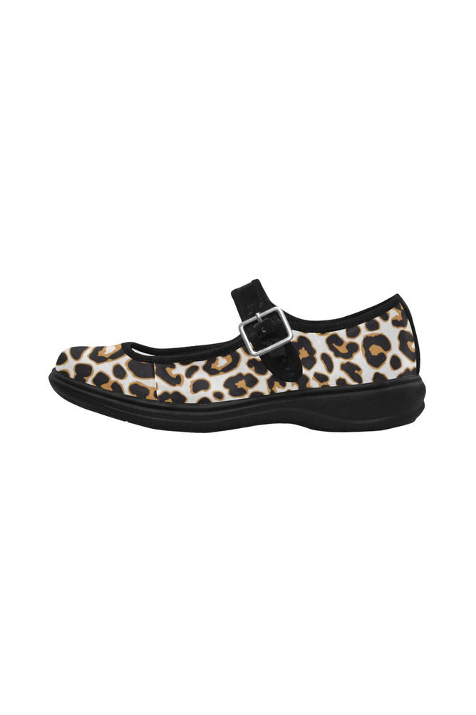 Leopard Print Mila Satin Women's Mary Jane Shoes (Model 4808) - Objet D'Art