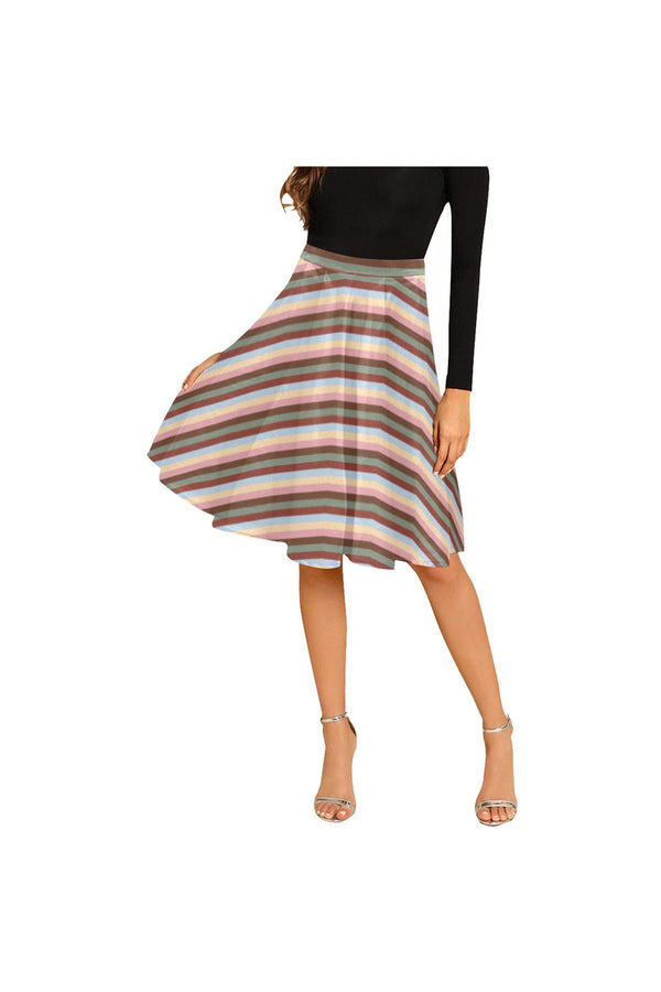 Striped Melete Pleated Midi Skirt - Objet D'Art