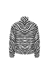 Zebra Print Unisex Stand Collar Padded Jacket - Objet D'Art