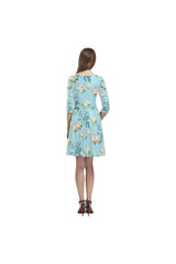 Floral Tethys Half-Sleeve Skater Dress - Objet D'Art