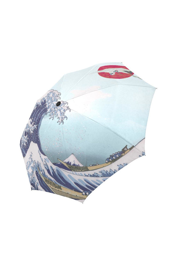 Great Wave & Crane in Sun Auto-Foldable Umbrella (Model U04) - Objet D'Art