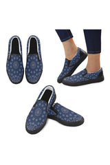 Blue Bandana Men's Slip-on Canvas Shoes (Model 019) - Objet D'Art