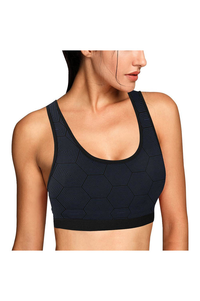 Blue Tessellation  Sports Bra - Objet D'Art