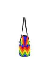 Rainbow in Abstract Leather Tote Bag/Small - Objet D'Art