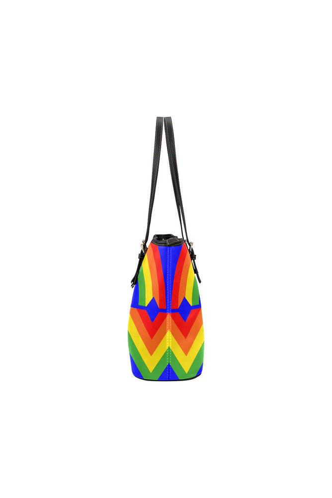 Rainbow in Abstract Leather Tote Bag/Small - Objet D'Art