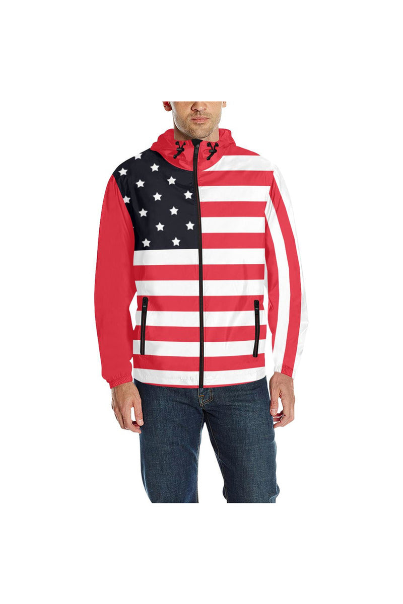 USA Stars & Stripes Quilted Windbreaker for Men (Model H35) - Objet D'Art